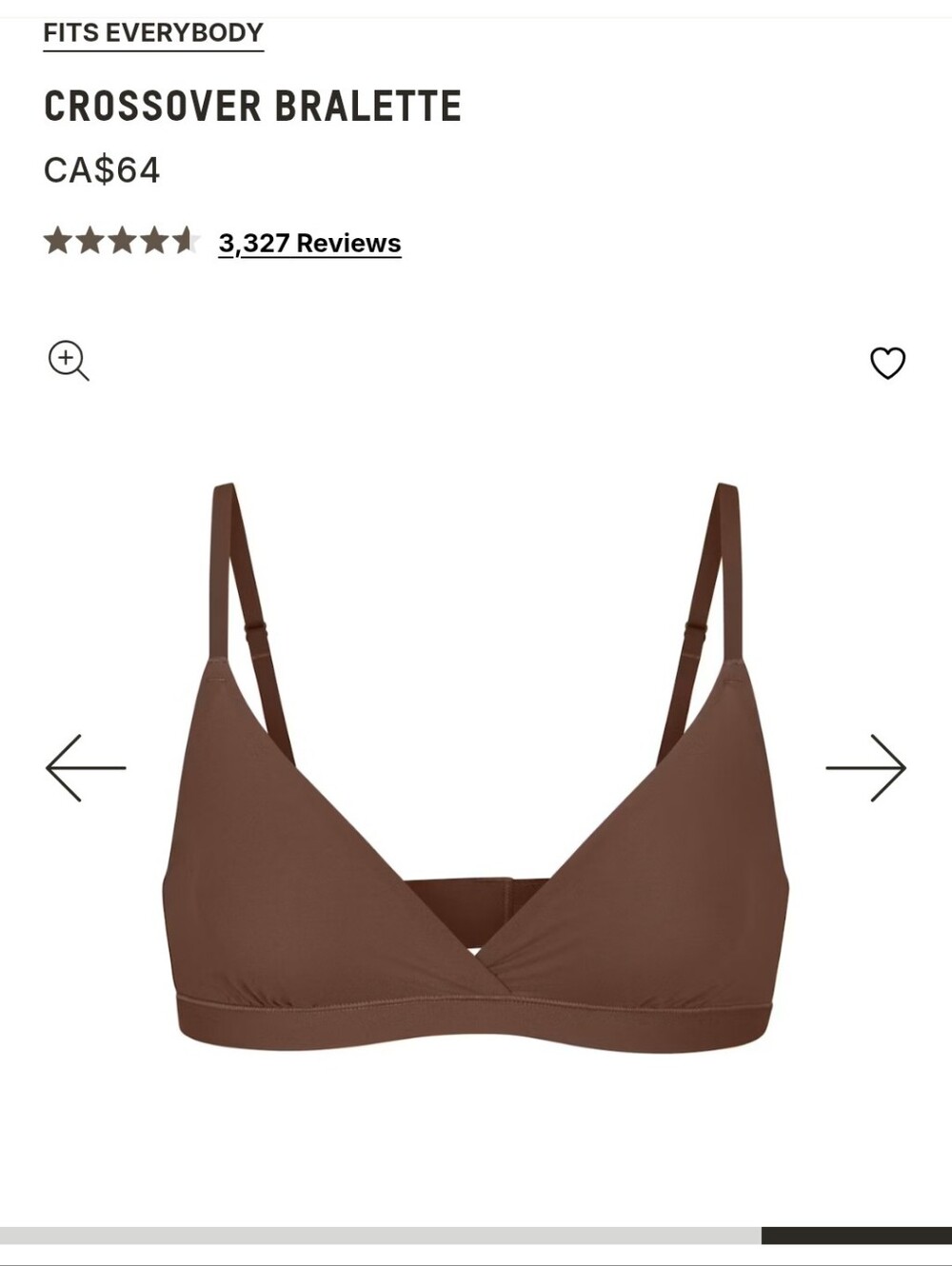 SKIMS Fits Everybody Crossover Bralette in Bronze